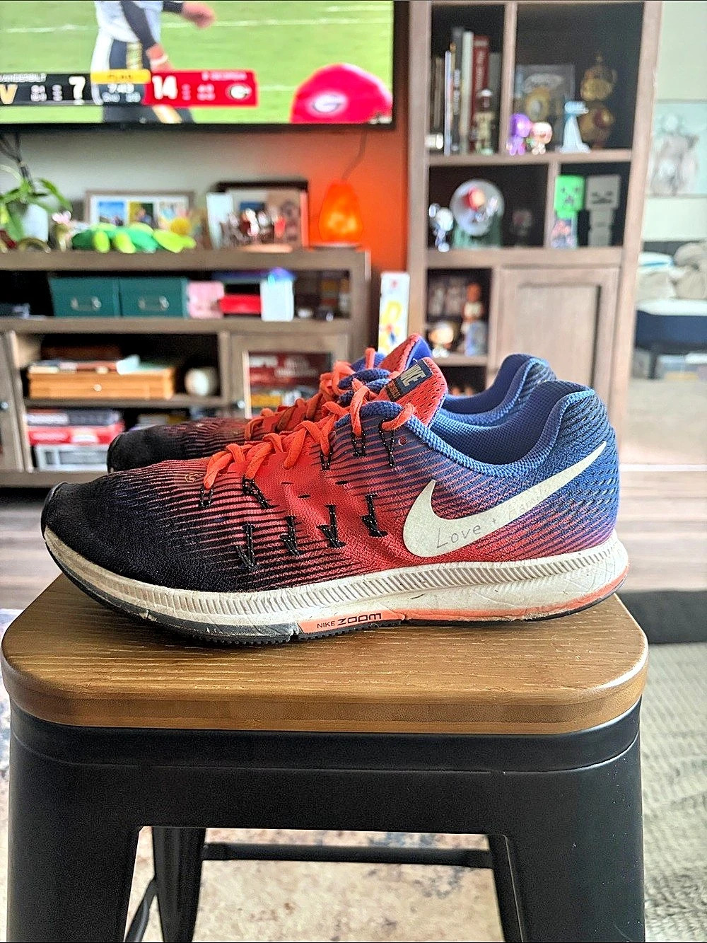 Nike Pegasus 33 Athletic Shoes Blue & Red US 10.5